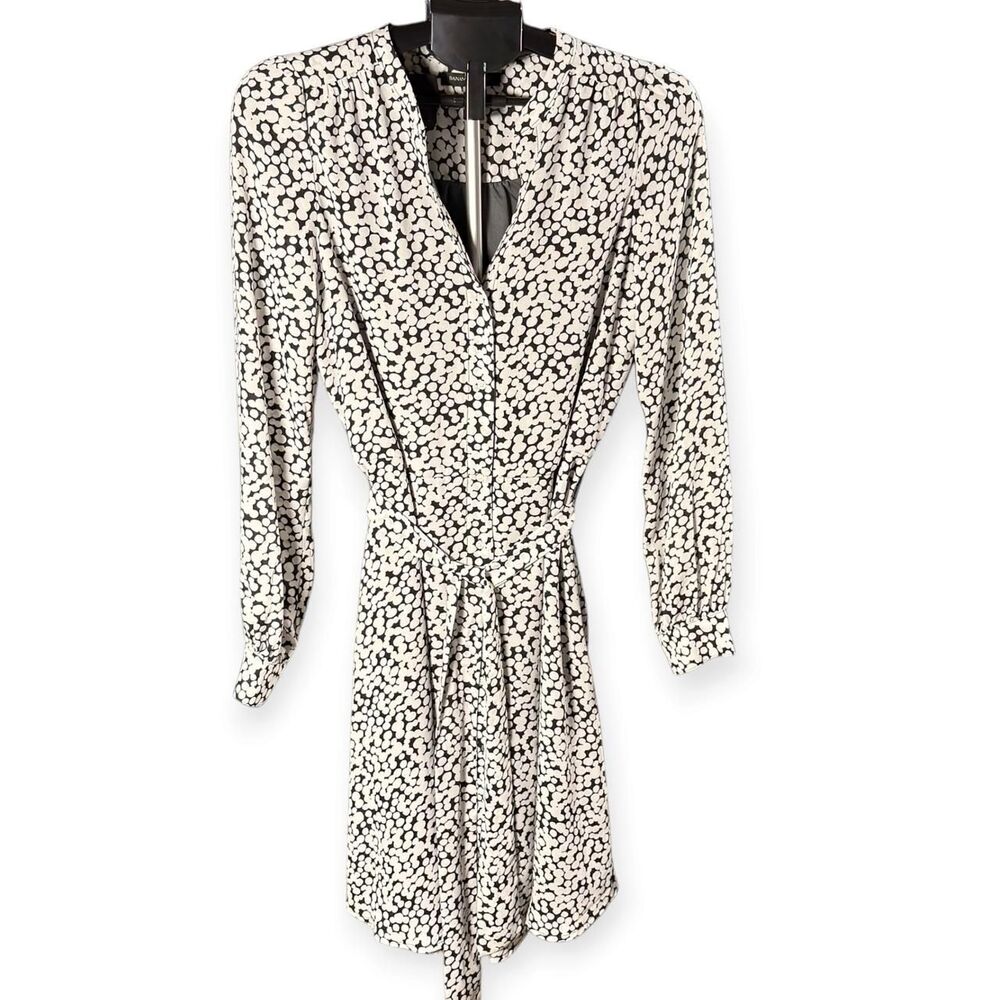 BANANA REPUBLIC SNOW DAY PRINT BELTED SHIRT DRESS WOMEN’S SMALL TALL